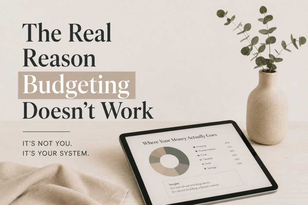 Minimal personal finance featured image about why budgeting does not work for most people